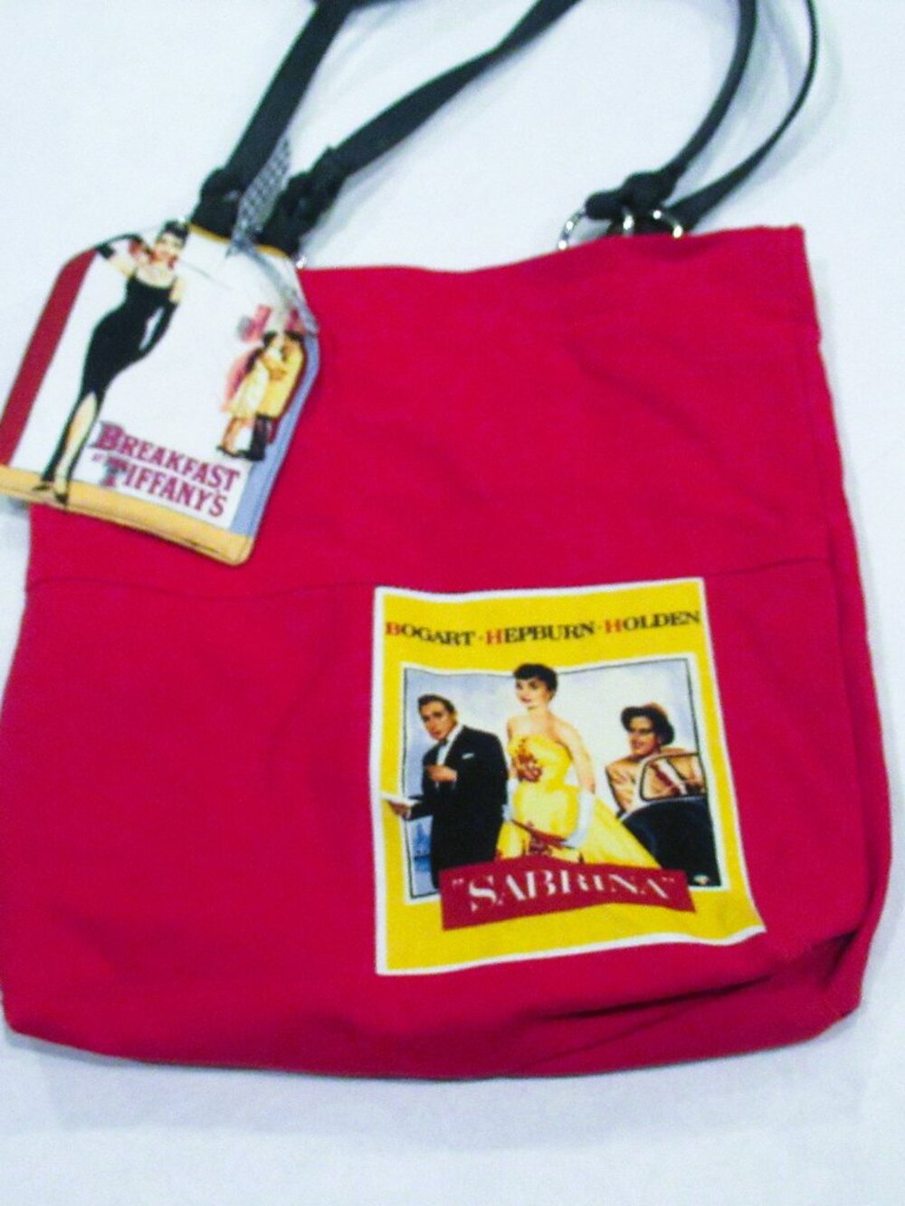 Audrey Hepburn red tote bag, Sabrina, Breakfast at Tiffanys